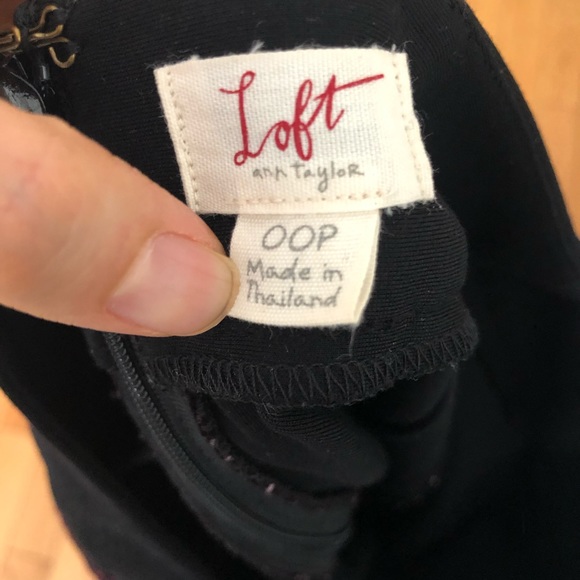 LOFT Lace Shell Knee Length Skirt in Burgundy - Picture 4 of 4